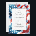 40th Birthday Invitations American Flag<br><div class="desc">40th Birthday Invitations – A Red, White & Blue Patriotic Party Celebrate forty in bold, festive style with these 40th birthday invitations, featuring a vibrant watercolor American flag border in classic red, white, and blue. Ideal for a Fourth of July party, American flag summer birthday party, or any patriotic celebration,...</div>