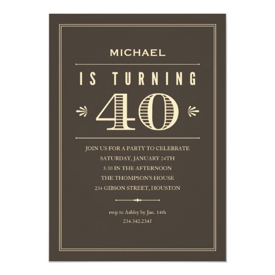 40th birthday invitations for men zazzle com