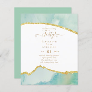 40th Birthday Invitations Glamor Girly Modern FUN