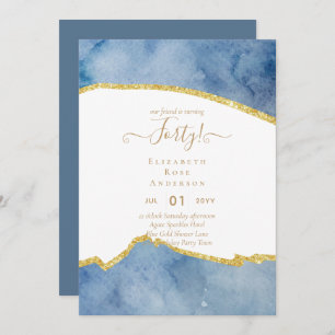 40th Birthday Invitations Glamor Girly Modern FUN