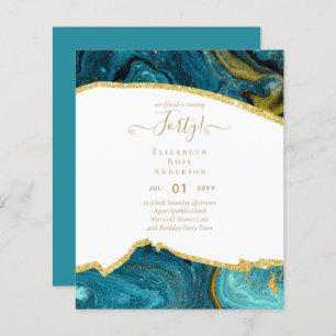 40th Birthday Invitations Glamor Girly Modern FUN