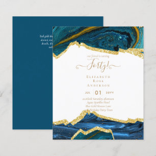 40th Birthday Invitations Glamor Girly Modern FUN