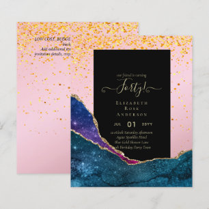 40th Birthday Invitations Glamor Girly Modern FUN
