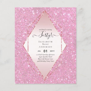 40th Birthday Invitations Glamor Girly Modern FUN Flyer