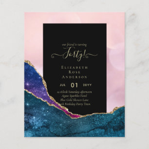 40th Birthday Invitations Glamor Girly Modern FUN Flyer
