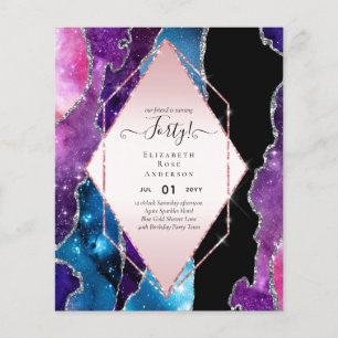 40th Birthday Invitations Glamor Girly Modern FUN Flyer