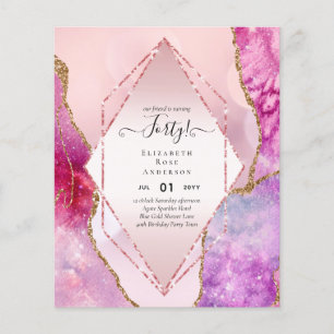 40th Birthday Invitations Glamor Girly Modern FUN Flyer