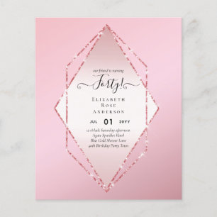 40th Birthday Invitations Glamor Girly Modern FUN Flyer