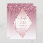 40th Birthday Invitations HER Girly Glamor Glitter (Front/Back)