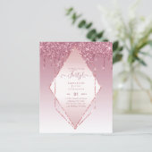 40th Birthday Invitations HER Girly Glamor Glitter (Standing Front)