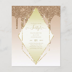 40th Birthday Invitations HER Girly Glamor Glitter Flyer