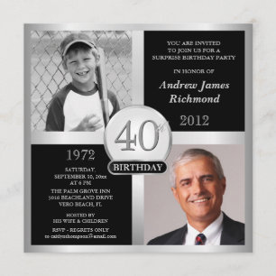 40th Birthday Invitations Then & Now Photos