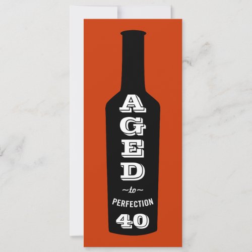 40th Birthday Invitations Wine; Aged to Perfection