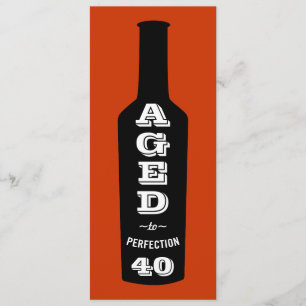 40th Birthday Invitations Wine; Aged to Perfection
