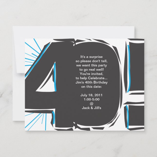 40th Birthday Invite (Front)