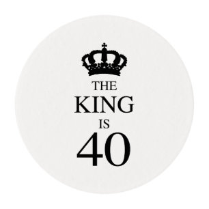 40th Birthday King Edible Frosting Rounds