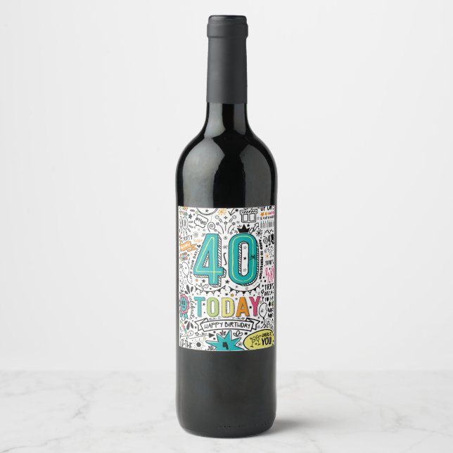 40th Birthday Label (Front)