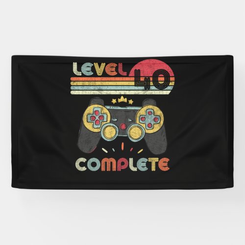 40th Birthday Level 40 Complete Gamer 1982 Banner