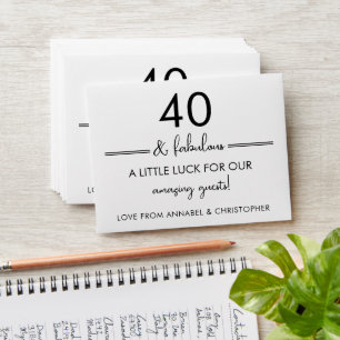 40th Birthday Lotto Envelope   40 & Fabulous  