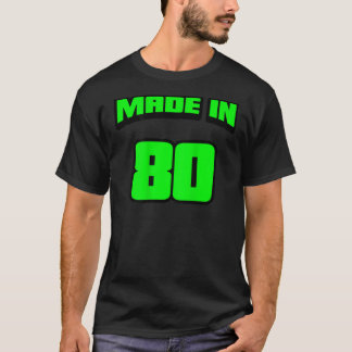 40Th Birthday Made In 1980 On Back Bday Gift For M T-Shirt