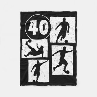 40th Birthday Man Woman Soccer Player Football 40  Fleece Blanket