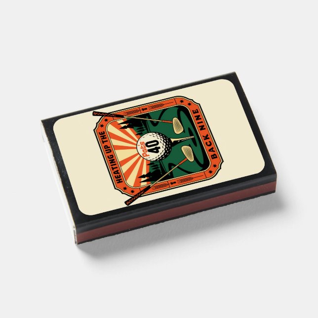 40th Birthday Matches Party Favor Golf Themed Gift (Front Closed)
