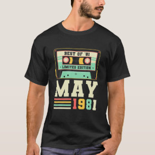 40Th Birthday May Vintage 1981 40 Years T-Shirt