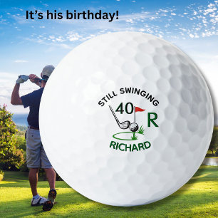 40th Birthday Men's Monogram Name Golf Balls