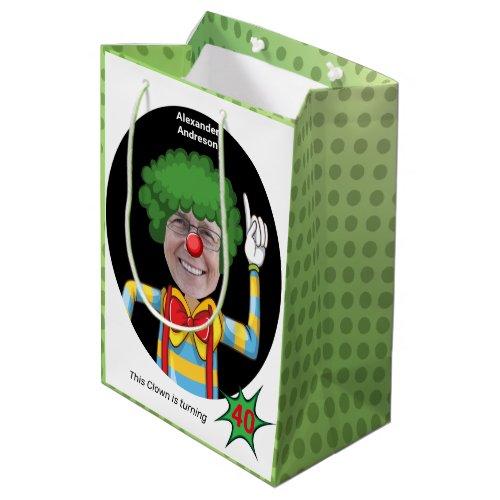 40th Birthday Mens New Funny Clown Epic Amazing Medium Gift Bag