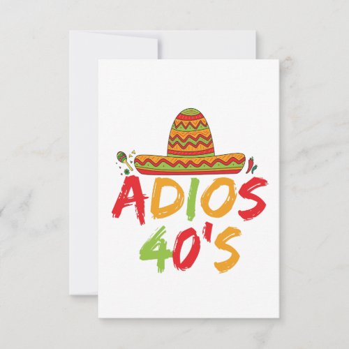40th Birthday Mexican Party Cinco de Mayo Fiesta  Thank You Card
