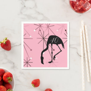 40th Birthday MidCentury Modern Atomic Starburst Napkins