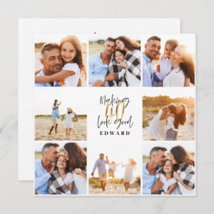 40th birthday modern black and gold photo collage