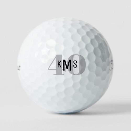 40th Birthday Monogram Titleist Pro V1 Golf Balls