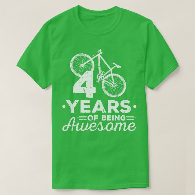 40th Birthday Mountain Bike Funny MTB T-Shirt (Design Front)