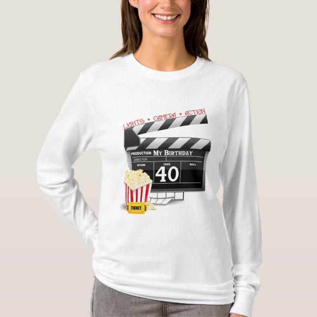 40th Birthday Movie Birthday Party T-Shirt (Front)