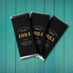 40th Birthday Name 1984 Black Gold Elegant Chic Hershey Bar Favors<br><div class="desc">1984 Vintage Black Gold Elegant Hershey Bar - Personalized 40th Birthday Celebration Favors. Celebrate your milestone 40th birthday with a touch of elegance, class, and sweetness! Our 1984 Vintage Black Gold Hershey Bars are the perfect way to make your mark with personalized birthday favors. Every bar boasts a rich and...</div>