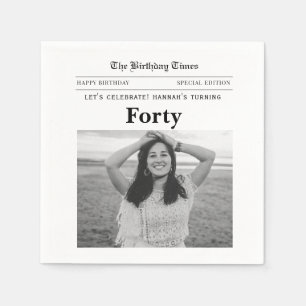 40th Birthday Newspaper Napkins