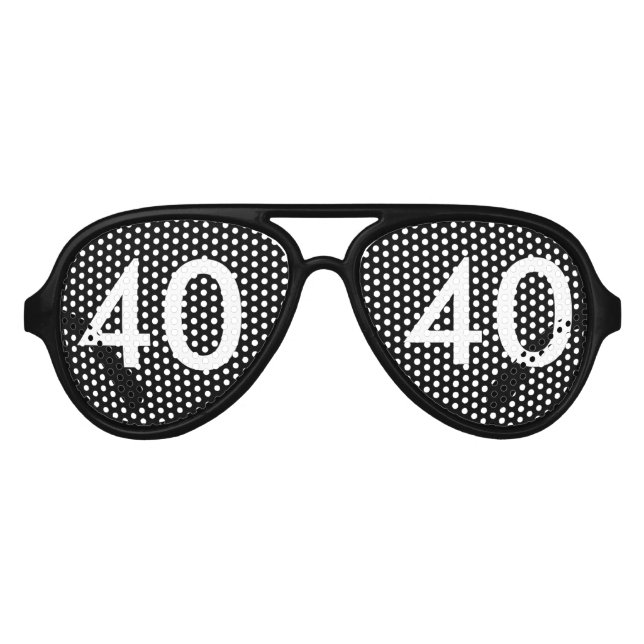 40th Birthday Novelty Aviator Sunglasses (Front)