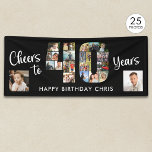 40th Birthday Number 25 Photo Collage Cheers Banner<br><div class="desc">40th Birthday Number 40 Photo Collage Cheers To 40 Years Banner with 25 Photos. Celebrate a 40th birthday with this unique photo collage banner featuring the number 40 filled with 23 pictures, the title CHEERS TO 40 YEARS, 2 larger corner photos and your custom text (shown with HAPPY BIRTHDAY NAME)....</div>