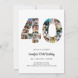 40th Birthday Number 40 Custom Photo Collage Invitation<br><div class="desc">Mark forty years of wonderful memories and adventures with this captivating 40th Birthday Number Photo Collage. This customizable template is the perfect blend of creativity and sentiment, allowing you to create a truly memorable gift for your loved one's special day. Capture the essence of incredible years in a single masterpiece...</div>