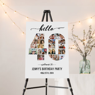 40th Birthday Number 40 Custom Photo Collage White Foam Board