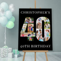 40th Birthday Number 40 Photo Collage Personalized