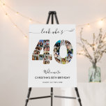 40th Birthday Number 40 Photo Collage Welcome Foam Board<br><div class="desc">Mark forty years of wonderful memories and adventures with this captivating 40th Birthday Number Photo Collage. This customizable template is the perfect blend of creativity and sentiment, allowing you to create a truly memorable gift for your loved one's special day. Capture the essence of incredible years in a single masterpiece...</div>