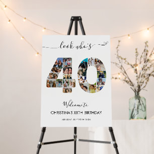 40th Birthday Number 40 Photo Collage Welcome Foam Board