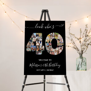 40th Birthday Number 40 Photo Collage Welcome Foam Board