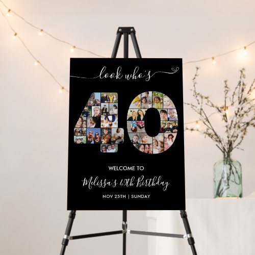 40th Birthday Number 40 Photo Collage Welcome
