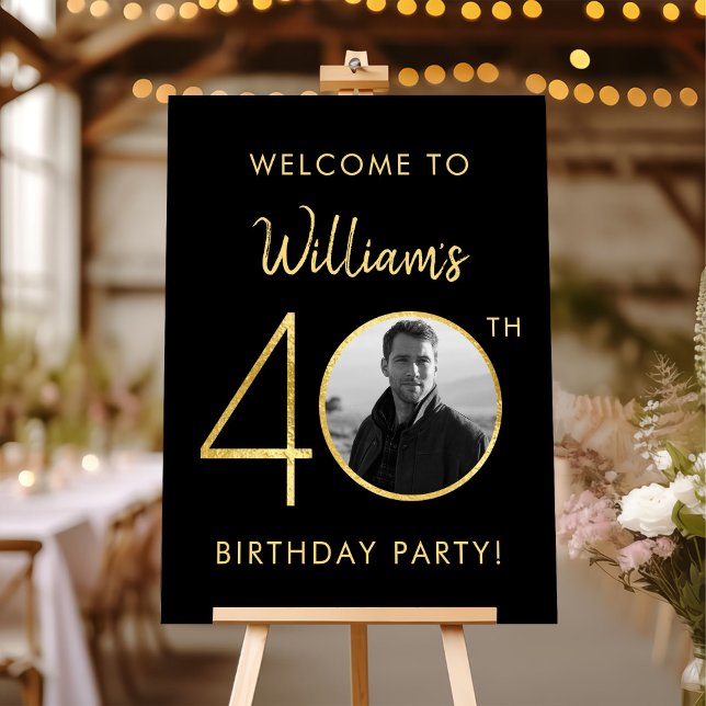 40th Birthday Number 40 Photo Personalized Foam Board (Creator Uploaded)