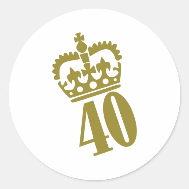40th Birthday - Number – Fourty Classic Round Sticker (Front)