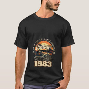 40th Birthday October 1983 Vintage 40 Years Old Ga T-Shirt