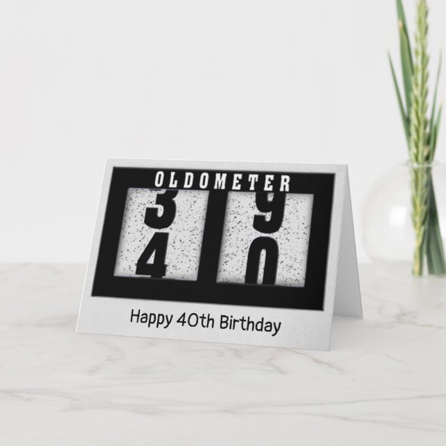 40th Birthday Odometer  Card (Front)